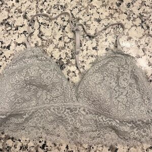 Aerie Gray Lace Bralette Intimates